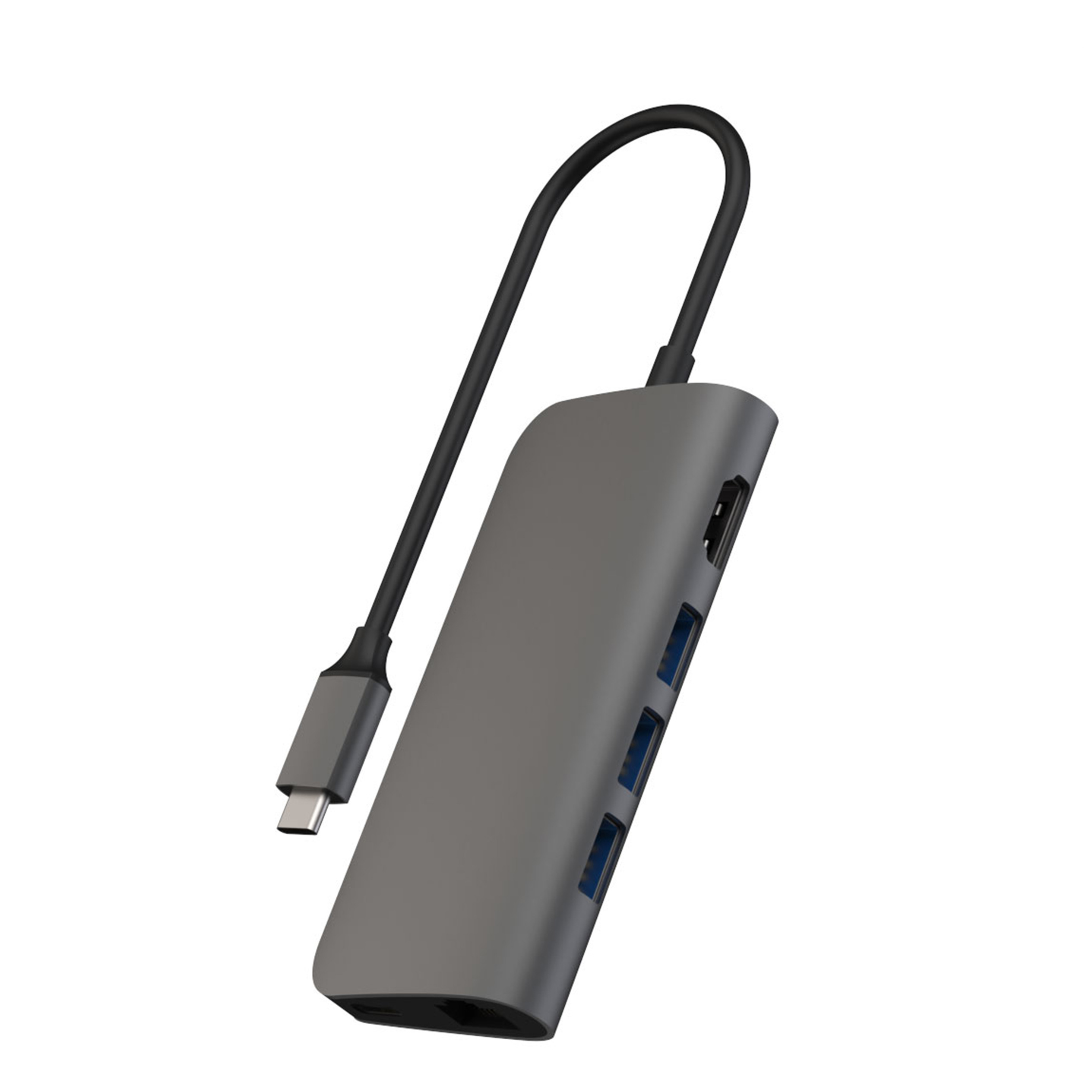Addicted AD003EI 8 Port Type C USB Hub Grey