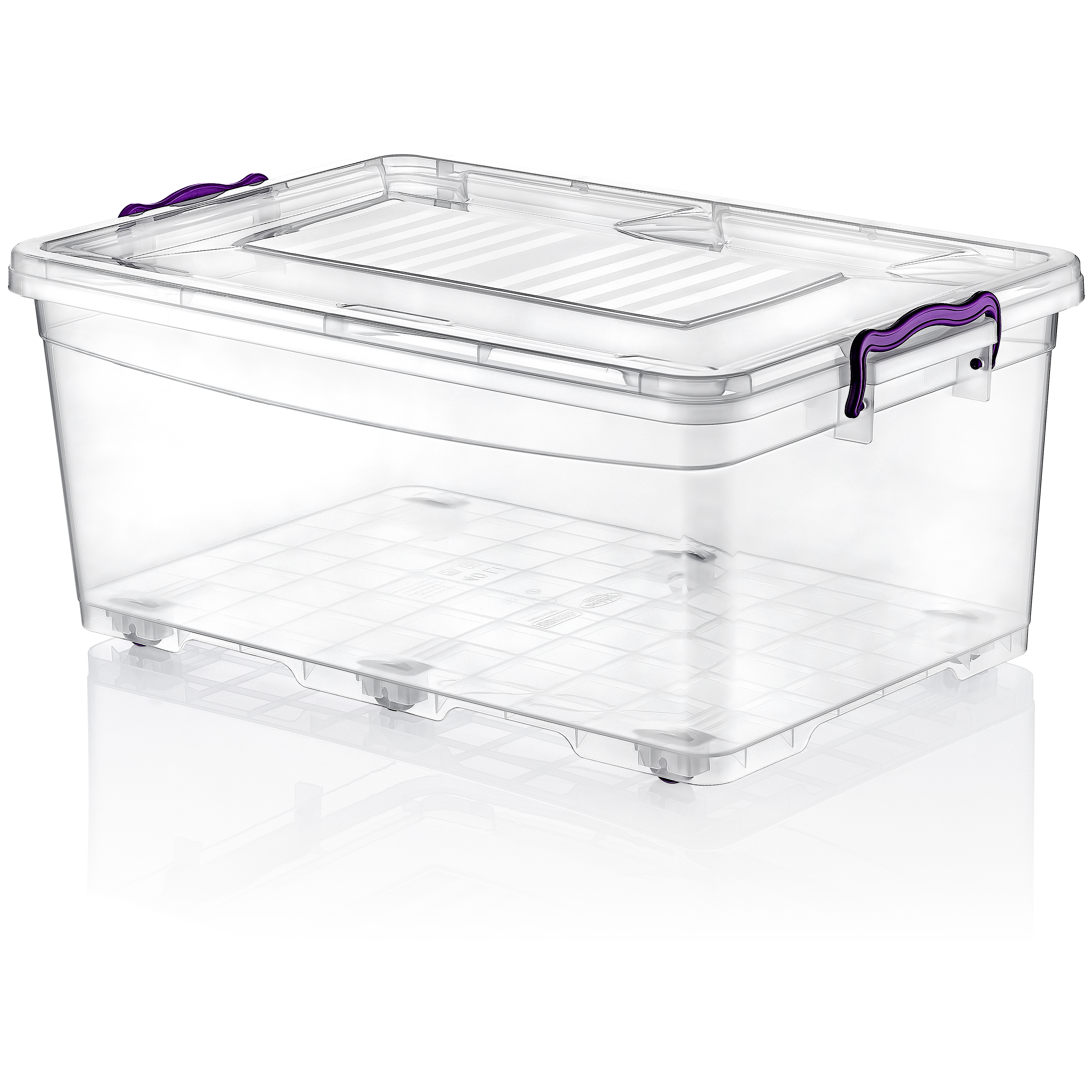 Roller Rectangler Storage Box 40 Litre Transperent