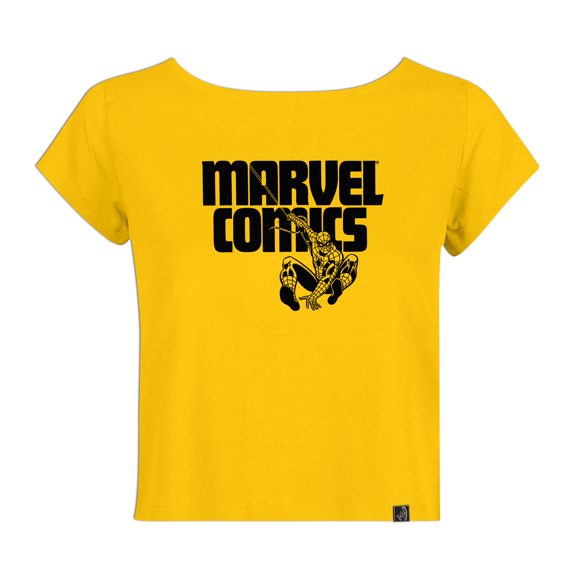 Marvel Spiderman Women’s Crop Top Mango Yellow Small