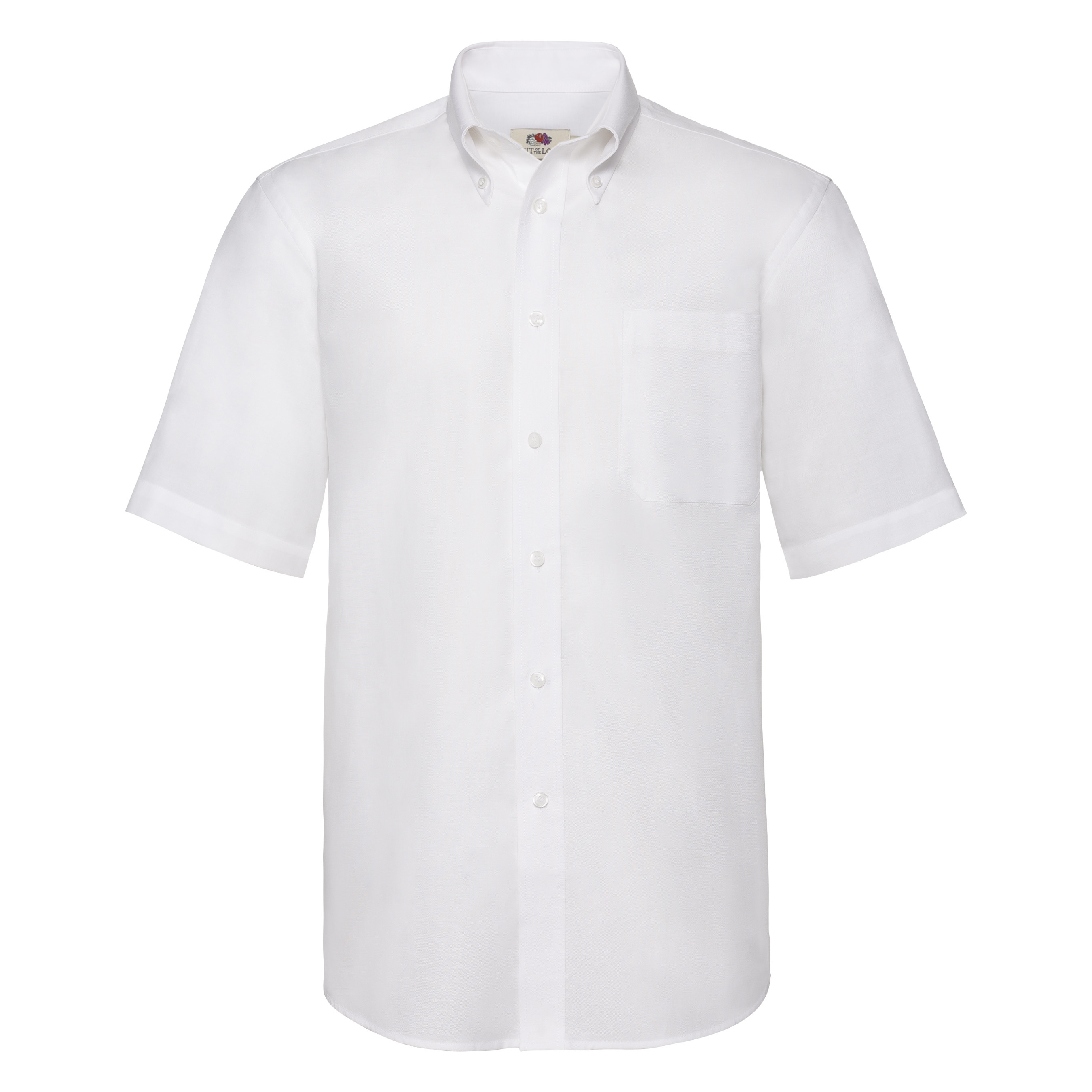 Fruit Of The Loom Oxford Shirt Short Sleeve White Small