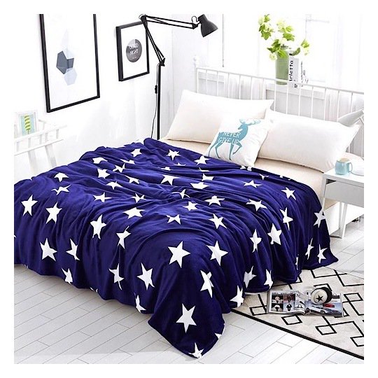 Double Size Cozy Fleece Blanket Star Design
