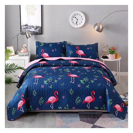 Deals For Less King Size Summer Blanket Flamingo & Leaves Design