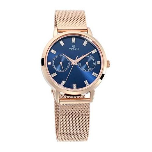 titan automatic watch rose gold