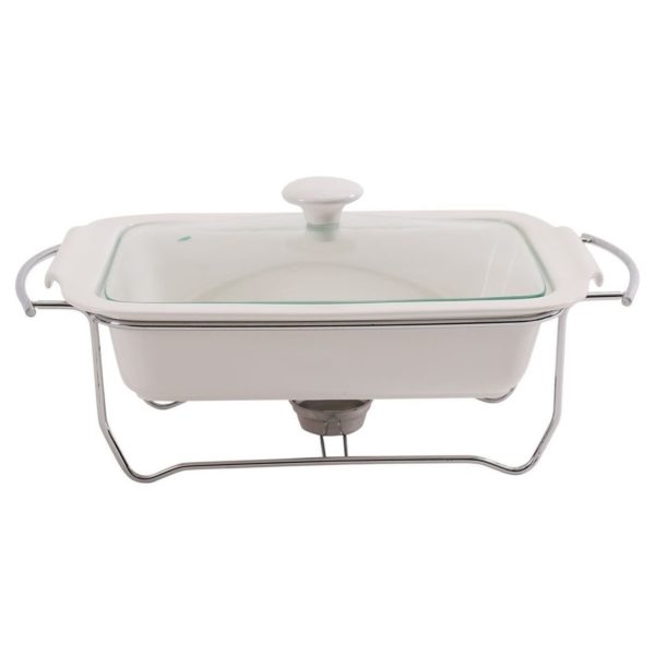 Pan Emirates Ascot Rect.Food Warmer With Lid White Pan Emirates Ascot Rect.Food Warmer With Lid White