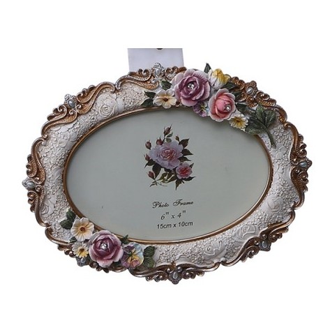 Pan Emirates Gaily 3 Oval Hanging Photo Frame 6x4" Cream Pan Emirates Gaily 3 Oval Hanging Photo Frame 6x4" Cream