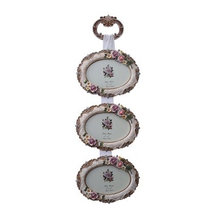 Pan Emirates Gaily 3 Oval Hanging Photo Frame 6x4" Cream Pan Emirates Gaily 3 Oval Hanging Photo Frame 6x4" Cream