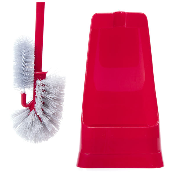 red toilet brush