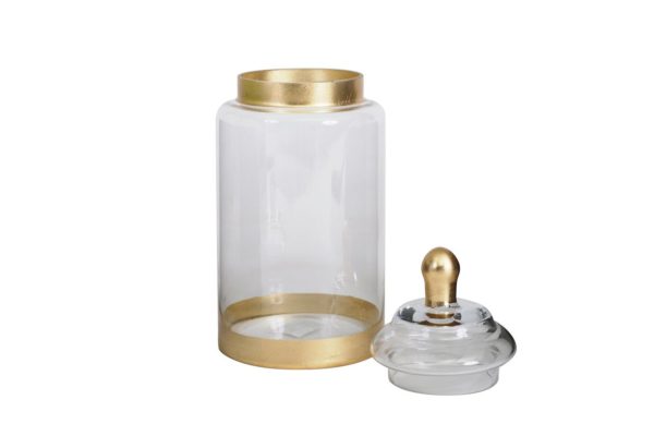 Pan Emirates Orchid Candy Jar with Lid Gold Pan Emirates Orchid Candy Jar with Lid Gold