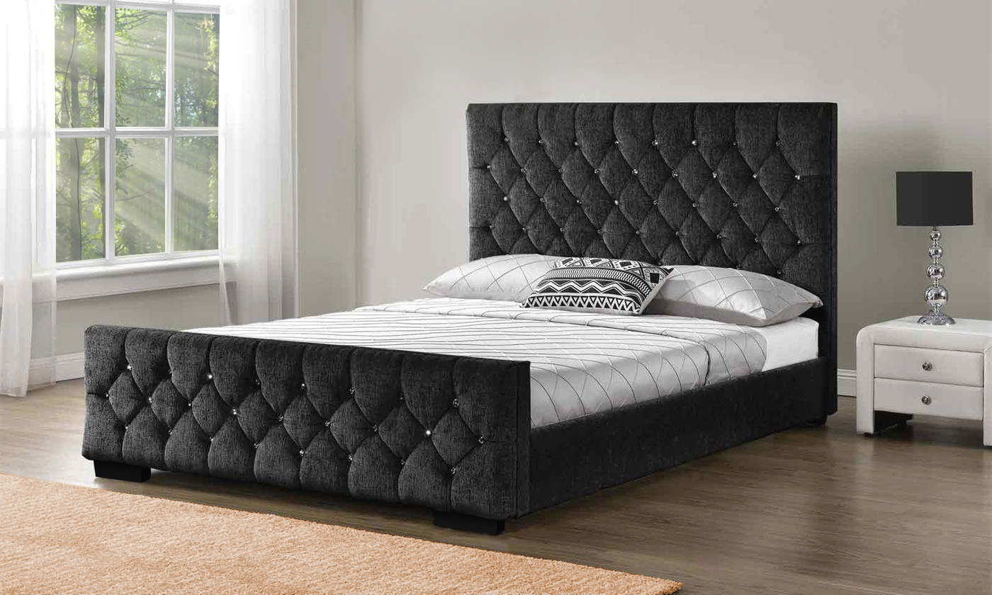 Arya Bedframe Super King Bed with Mattress Grey