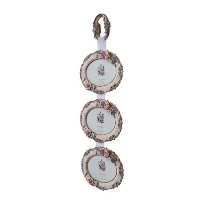 Pan Emirates Gaily 3 Oval Hanging Photo Frame 6x4" Cream Pan Emirates Gaily 3 Oval Hanging Photo Frame 6x4" Cream