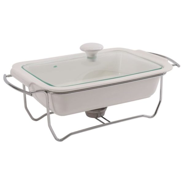 Pan Emirates Ascot Rect.Food Warmer With Lid White Pan Emirates Ascot Rect.Food Warmer With Lid White
