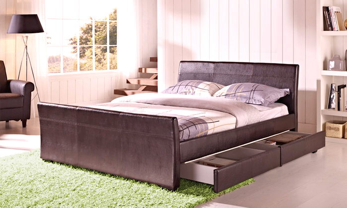 Dresden Four-Drawer Bed in Choice of Color Super King Bed without Mattress White