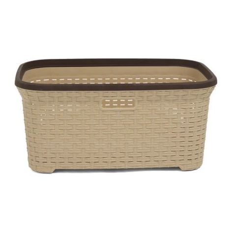 Dunya Plastik Handwoven Plastic Basket Beige 50 liter
