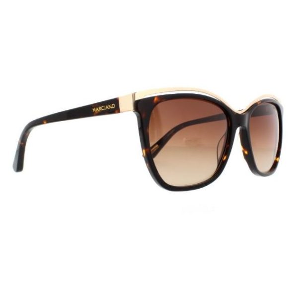 Marciano GM074552F58 Ladies Sunglass Dark Havana/Grad Brown Marciano GM074552F58 Ladies Sunglass Dark Havana/Grad Brown