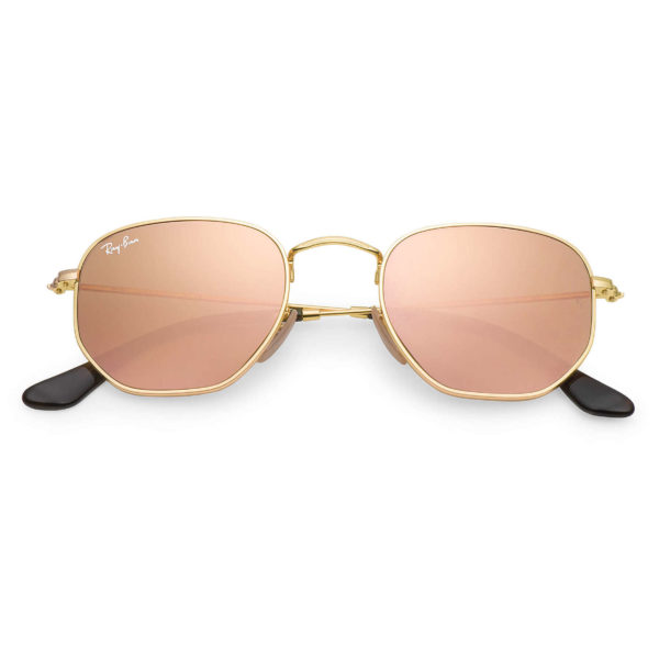 rayban hexagonal gold