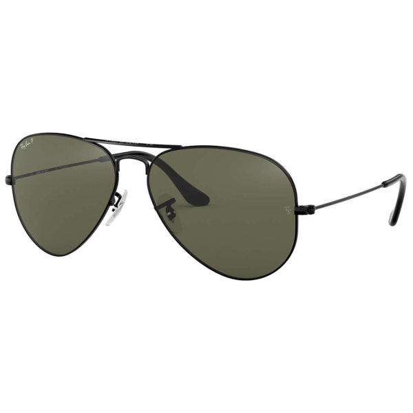 RayBan RB3025-002/58-58 Aviator Black Polarized Unisex Sunglasses RayBan RB3025-002/58-58 Aviator Black Polarized Unisex Sunglasses