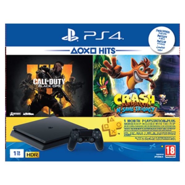 Sony PS4 Slim Gaming Console 1TB Black + Call Of Duty Black OPS IIII + Crash Bandicoot N Sane Trilogy Game + 1 Month Playstation Plus Membership Sony PS4 Slim Gaming Console 1TB Black + Call Of Duty Black OPS IIII + Crash Bandicoot N Sane Trilogy Game + 1 Month Playstation Plus Membership