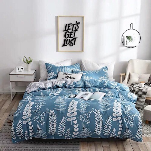 Queen Size Fern Leaves Design Bedding Set 6pcs Specifications Features Sharaf Dg - Fern Bedding Set Queen Size Fern Leaves Design Bedding Set 6pcs Specifications Features Sharaf Dg - Fern Bedding Set