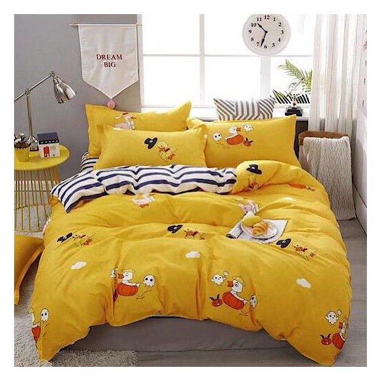 Buy 6pcs Bedding Set Duck Design Queen Size Yellow Color Price
