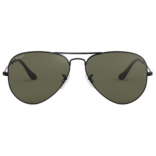 RayBan RB3025-002/58-58 Aviator Black Polarized Unisex Sunglasses RayBan RB3025-002/58-58 Aviator Black Polarized Unisex Sunglasses