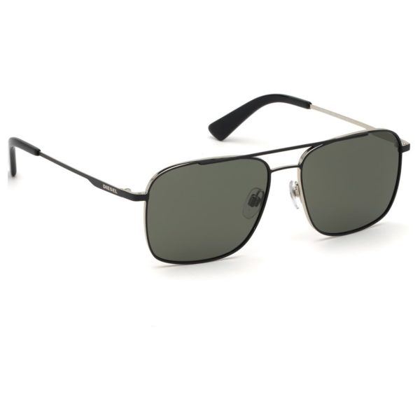 Diesel DL029505N55 Sunglasses Black/ Green Metal For Men Diesel DL029505N55 Sunglasses Black/ Green Metal For Men