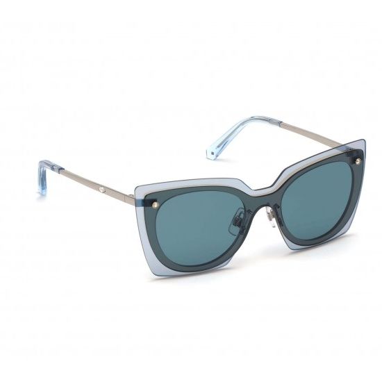 Swarovski SK0201-16V-00 Women's Sunglasses Shiny Palladium/Blue Swarovski SK0201-16V-00 Women's Sunglasses Shiny Palladium/Blue
