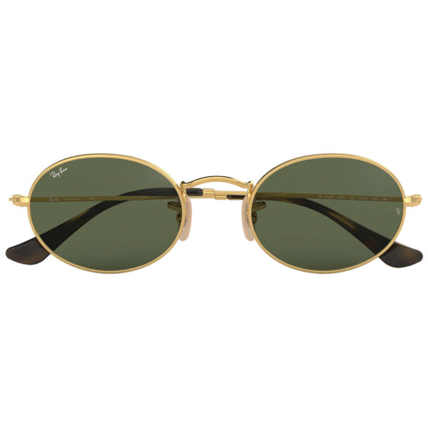 Buy RayBan Full Rimmed Flat Oval New Gold Unisex Sunglasses – Price ...