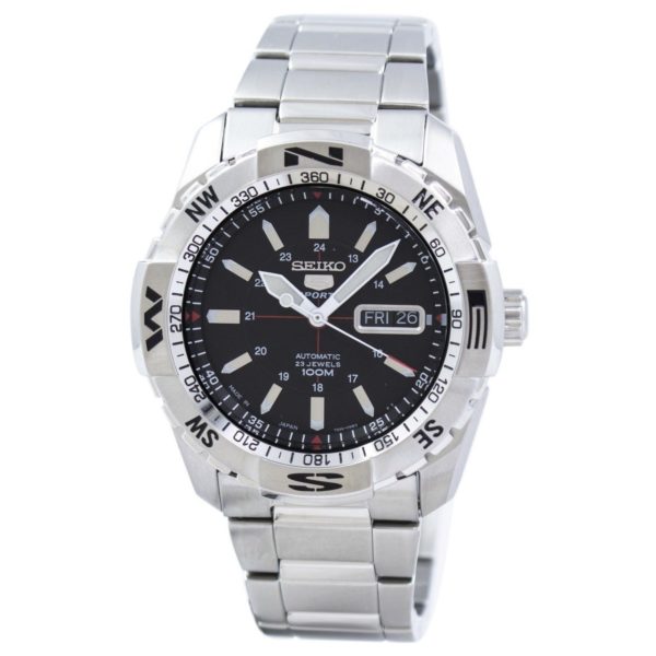 seiko 5 sports automatic black dial stainless steel