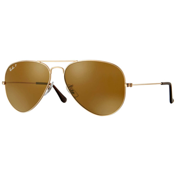 Buy RayBan RB3025-001/57-58 Aviator Gold Polarized Unisex Sunglasses ...