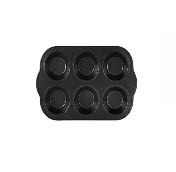 RoyalFord 6 Cup Muffin Pan Black 27x18cm RoyalFord 6 Cup Muffin Pan Black 27x18cm