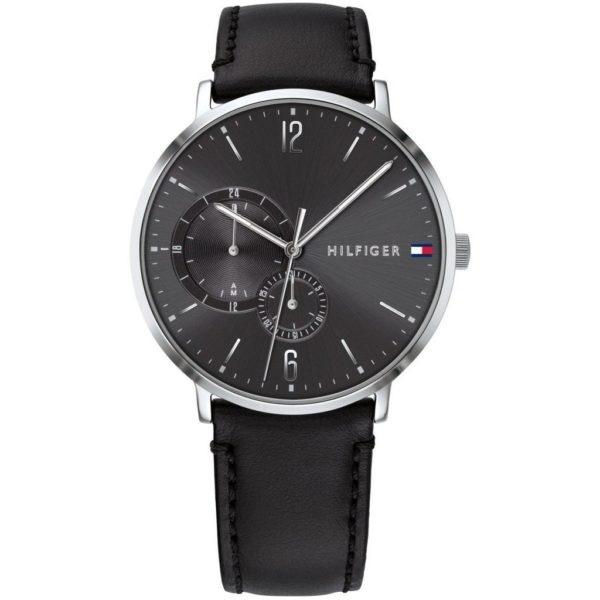 Tommy Hilfiger Brooklyn Black Leather Watch For Men 1791509 Tommy Hilfiger Brooklyn Black Leather Watch For Men 1791509