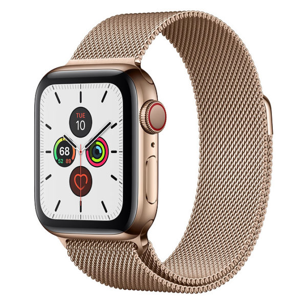 Apple Watch Series 5 GPS + Cellular 44mm Gold Stainless Steel Case with Gold Milanese Loop Apple Watch Series 5 GPS + Cellular 44mm Gold Stainless Steel Case with Gold Milanese Loop