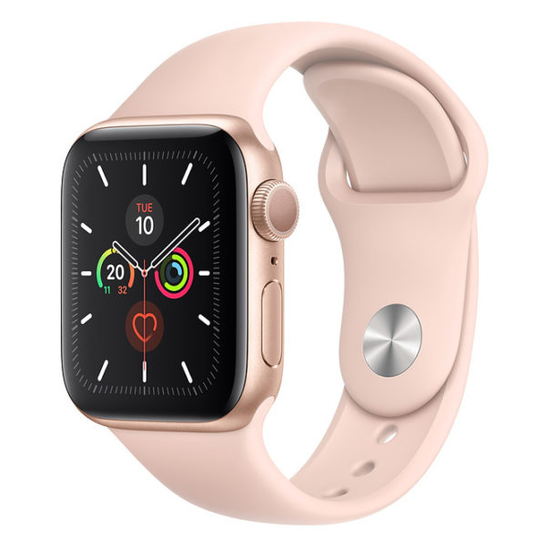 Apple Watch Series 5 GPS, 40mm Gold Aluminium Case with Pink Sand Sport Band Apple Watch Series 5 GPS, 40mm Gold Aluminium Case with Pink Sand Sport Band