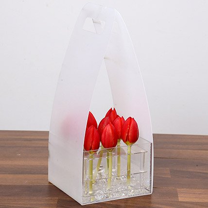 Blissful Red Tulip Arrangement Blissful Red Tulip Arrangement