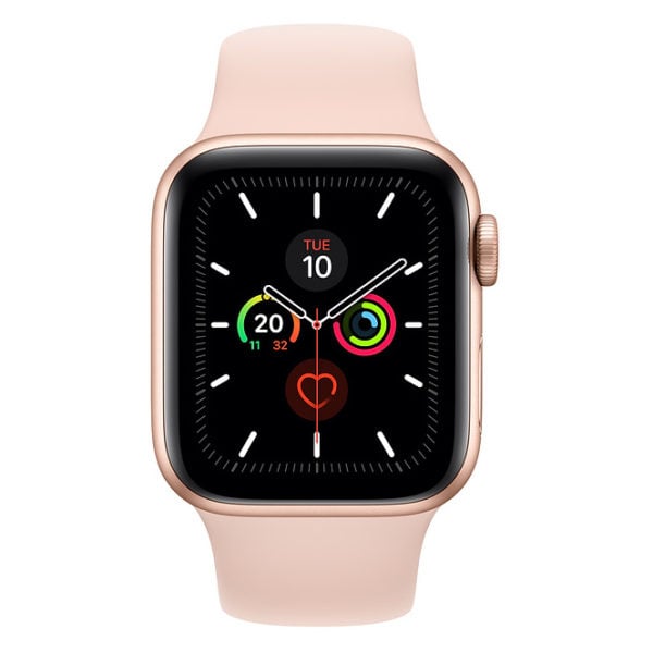 Buy Apple Series 5 Gps Cellular 40mm Gold Aluminium Case With Pink Sand Sport Band Price Specifications Features Sharaf Dg