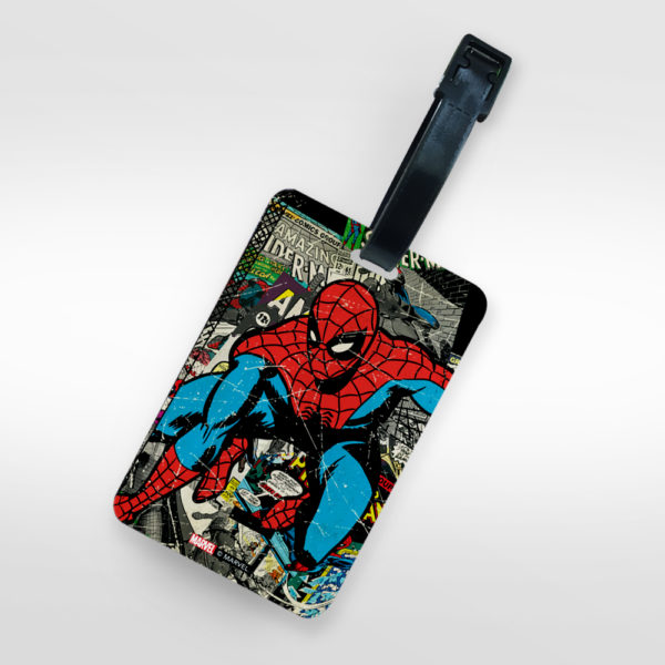 spiderman luggage tag