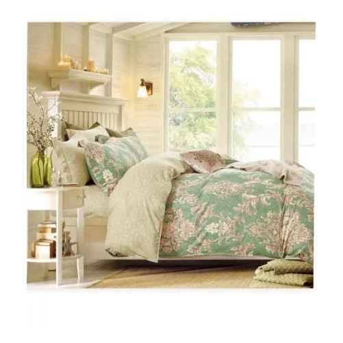 Buy 4pcs Flat Sheet Bedding Set Green Beige Printed Flat Sheet