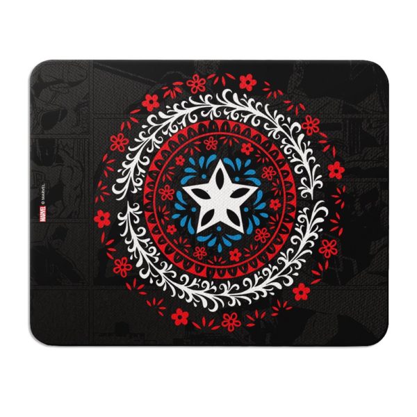 Buy Marvel Flower Captain America Shield Mouse Pad By