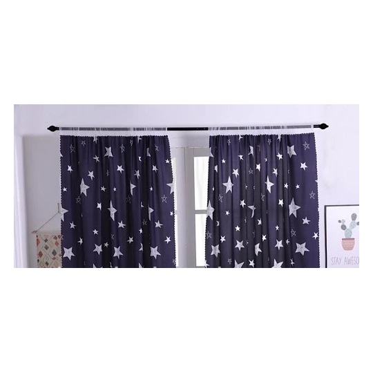 Buy Double Layer Window Curtain Set Of 2pc Star Design Price