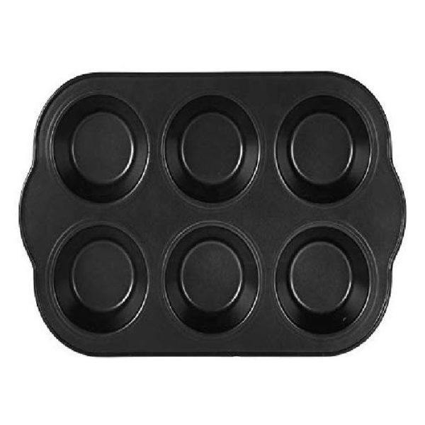 RoyalFord 6 Cup Muffin Pan Black 27x18cm RoyalFord 6 Cup Muffin Pan Black 27x18cm