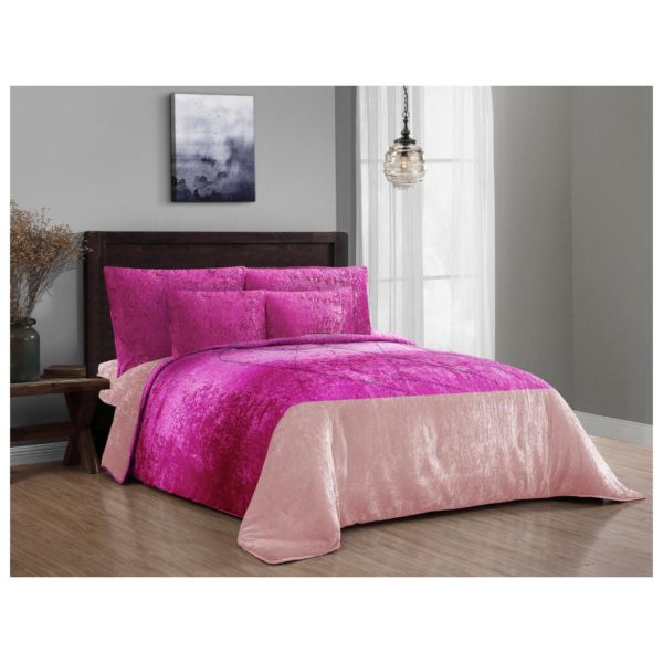Buy Velvet Winter Collection 6pcs Comforter Set Fuschia Price