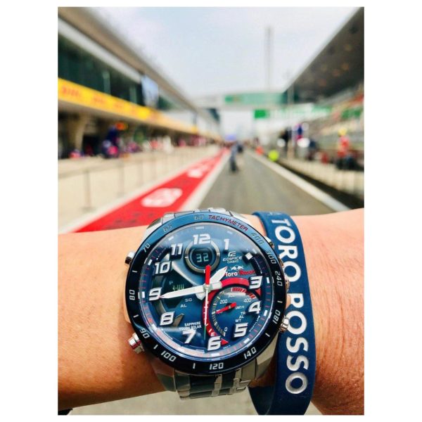 casio edifice silver blue