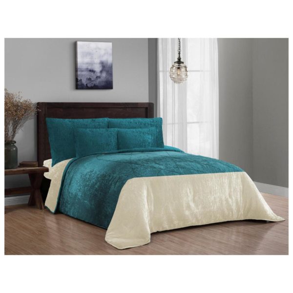 Buy Velvet Winter Collection 6pcs Comforter Set Teal Price