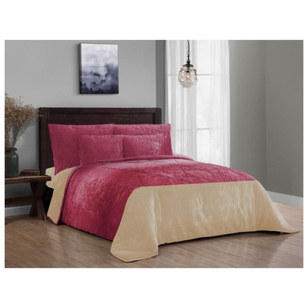 Buy Velvet Winter Collection 6pcs Comforter Set Dark Pink Price