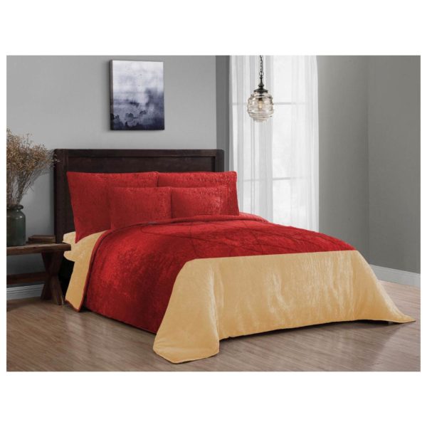 Buy Velvet Winter Collection 6pcs Comforter Set Maroon Price