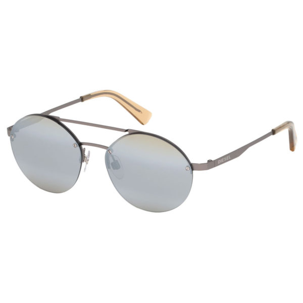 Diesel Rimmed Grey Metal Unisex Sunglasses DL027509C53 Diesel Rimmed Grey Metal Unisex Sunglasses DL027509C53
