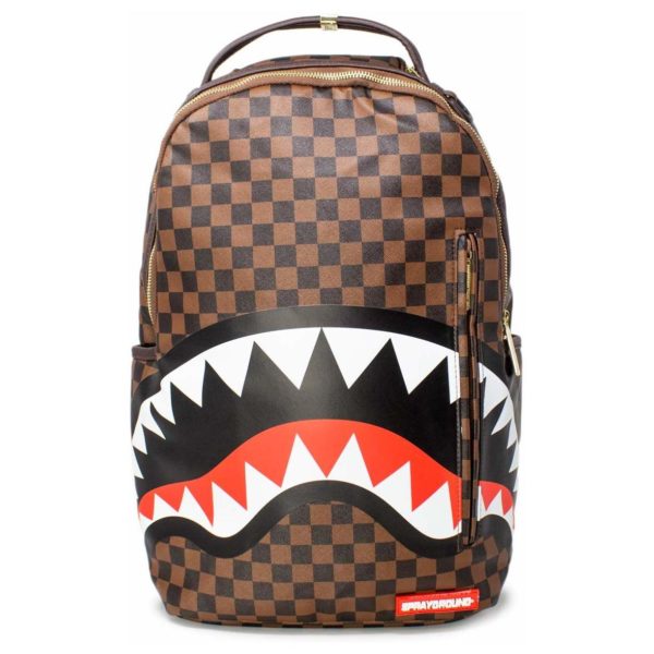 Buy Sprayground Sharks In Paris Gold Zipper Brown Unisex Backpack 18″ – Price, Specifications ...