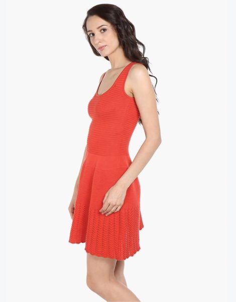 Love Gen A-Line Dress Coral Red Size M Love Gen A-Line Dress Coral Red Size M