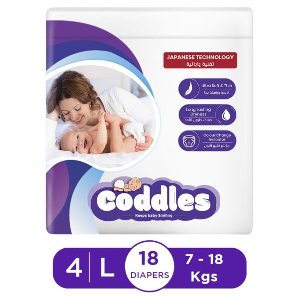 Coddles Baby Diapers 18pcs 7-18kg 7-36Months Size 4 Coddles Baby Diapers 18pcs 7-18kg 7-36Months Size 4