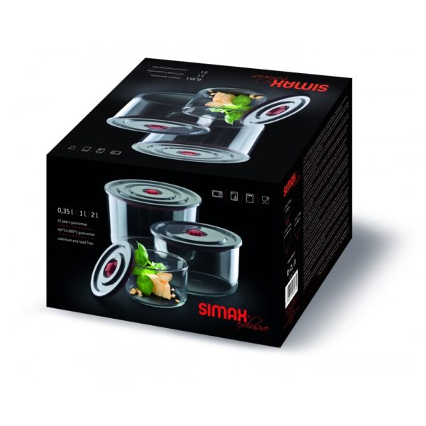 Simax SMX.50965 Storage Dish Set 3pcs With Lid 0.35-1-2L Simax SMX.50965 Storage Dish Set 3pcs With Lid 0.35-1-2L